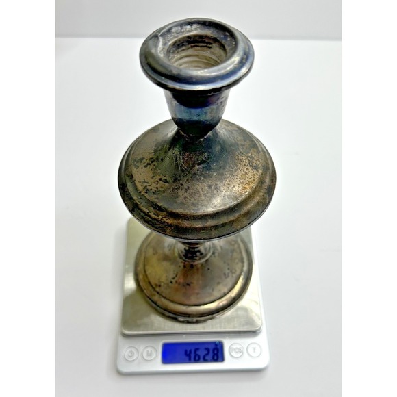 Gorham Towle Sterling Silver candlesticks Set 2 Weighted Patina As Shown 462 g main image 5
